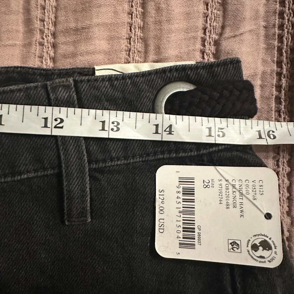 Women’s Black Denim Drawstring Shorts